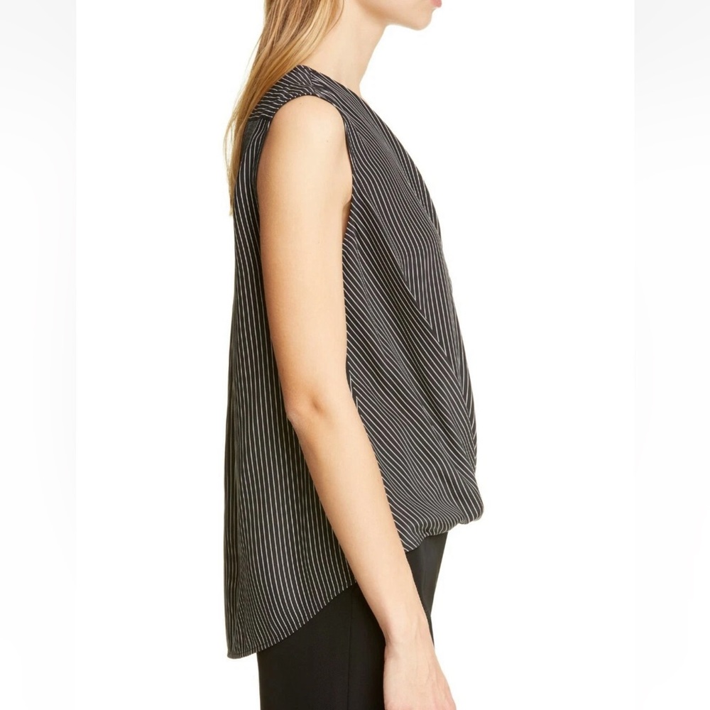 Rag & Bone Black Striped silk Women's Top - Picture 3 of 10